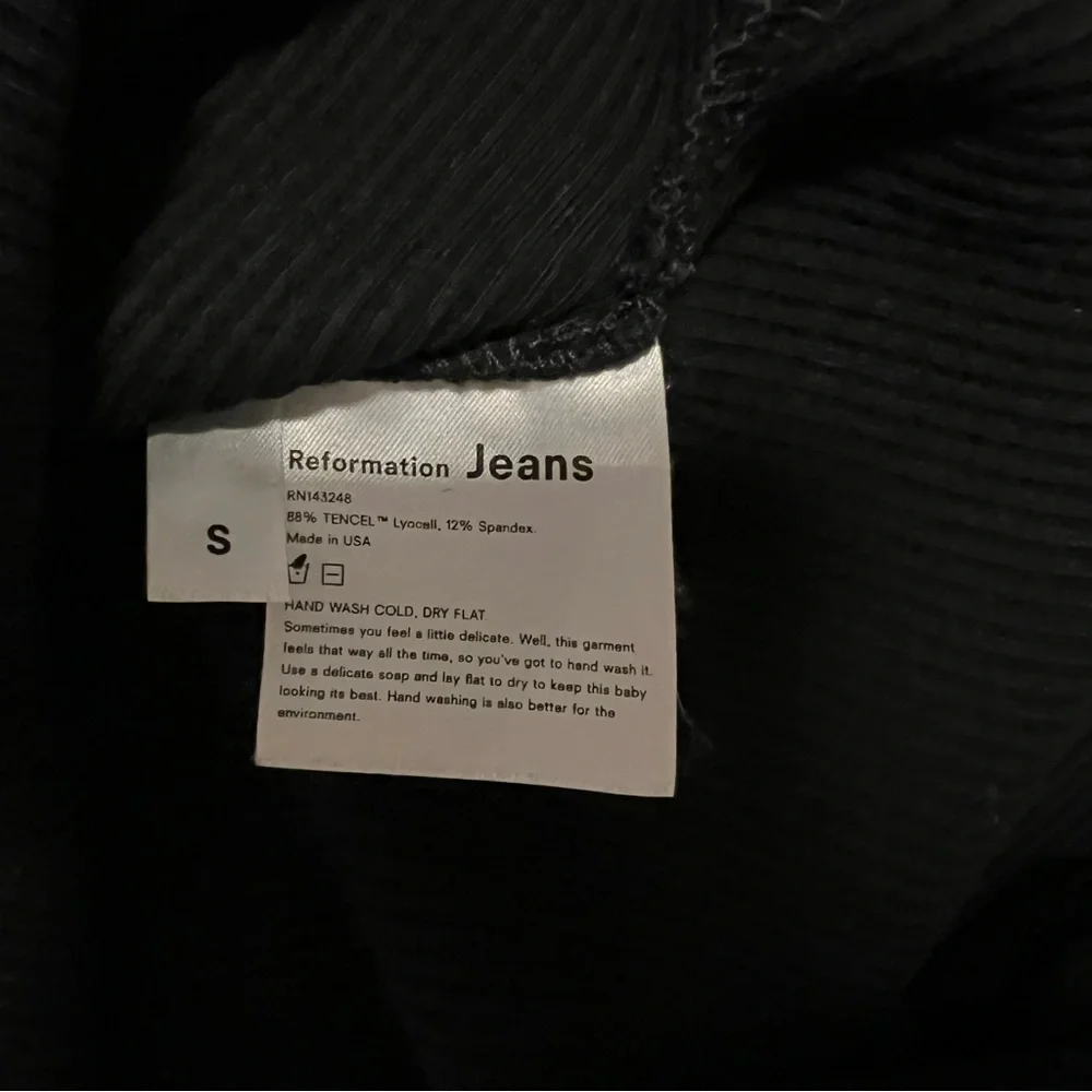 Reformation Black Chapel Ribbed Long Sleeve Ruffle Dress mock neck - Picture 4 of 7